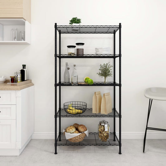 Berkfield 5-Tier Storage Shelf 90x35x180 cm Black 250 kg