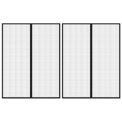 Berkfield Insect Door Curtains 2 pcs with Magnet Blocks Black 230x160 cm