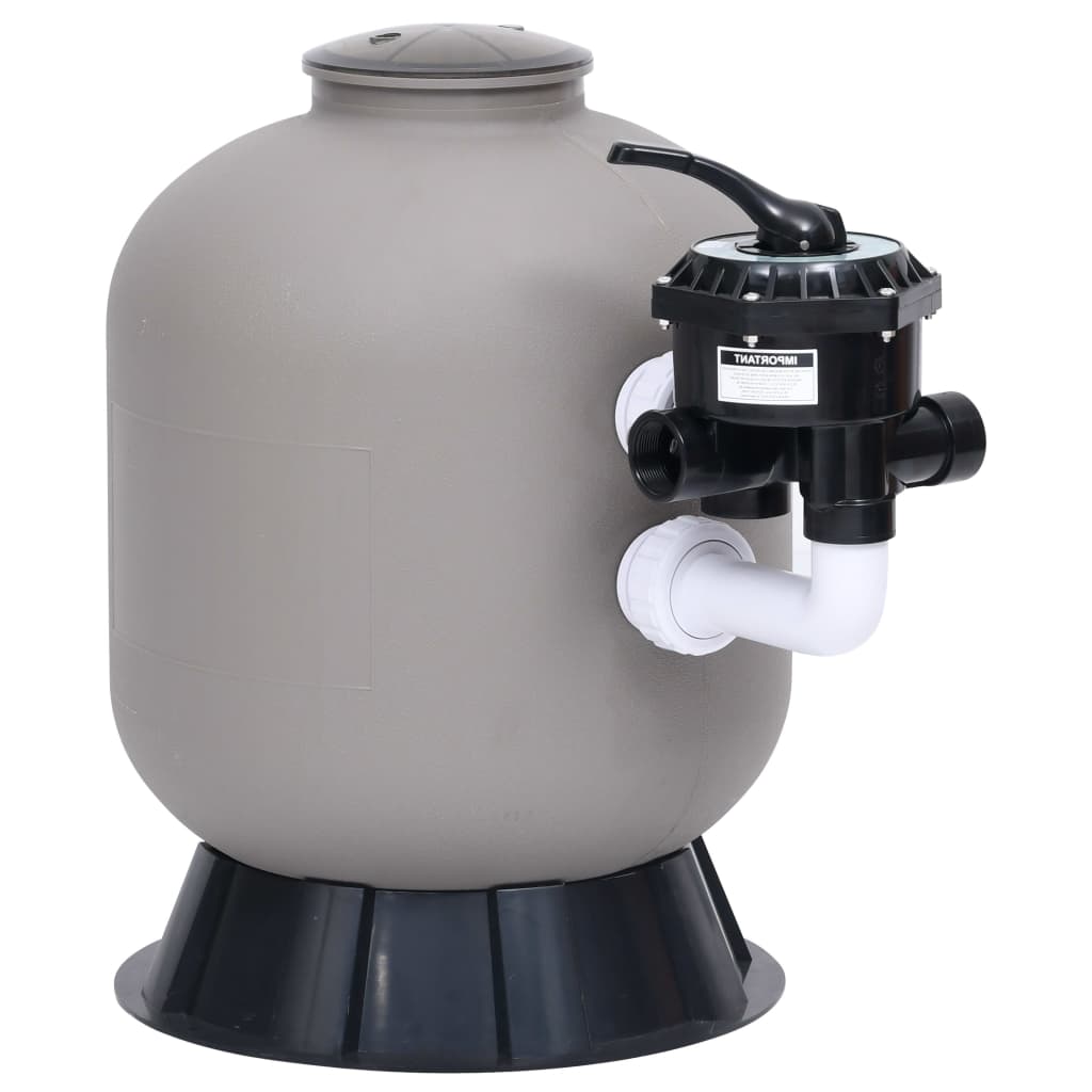 Berkfield Pool Sand Filter with Side Mount 6-Way Valve Grey