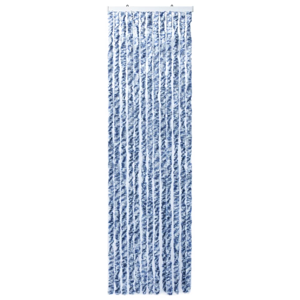 Berkfield Insect Curtain Blue and White 90x200 cm Chenille