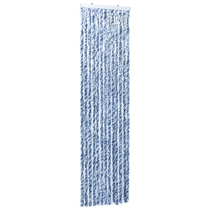 Berkfield Insect Curtain Blue and White 90x200 cm Chenille