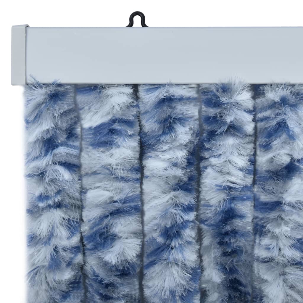 Berkfield Insect Curtain Blue and White 90x200 cm Chenille