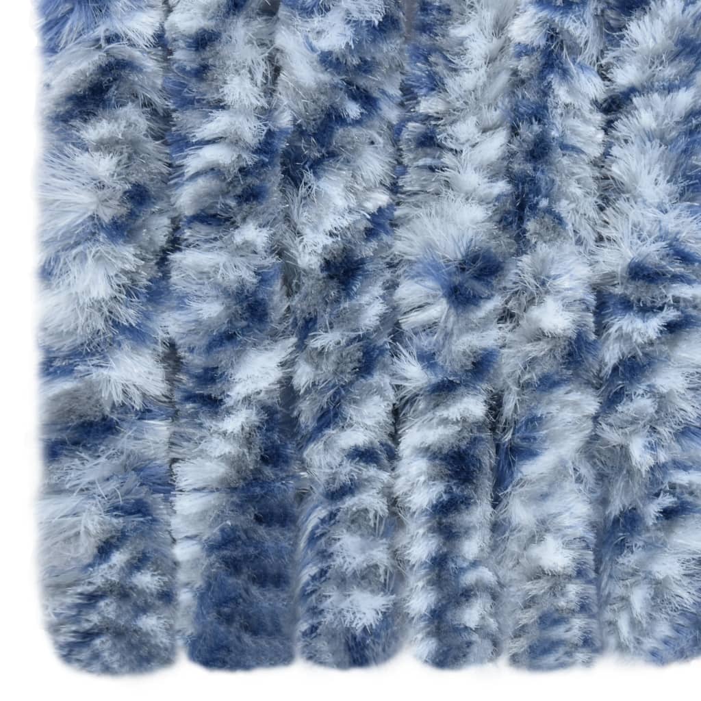 Berkfield Insect Curtain Blue and White 90x200 cm Chenille