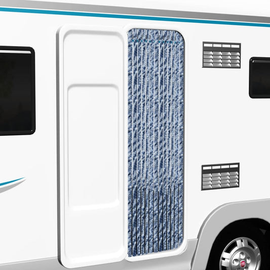 Berkfield Insect Curtain Blue and White 90x200 cm Chenille