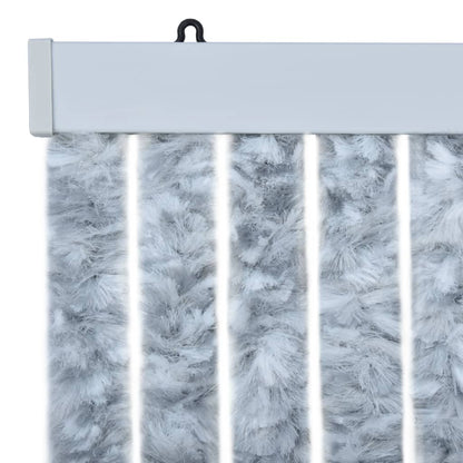 Berkfield Insect Curtain White and Grey 90x200 cm Chenille