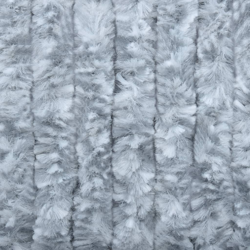 Berkfield Insect Curtain White and Grey 90x200 cm Chenille