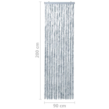 Berkfield Insect Curtain White and Grey 90x200 cm Chenille