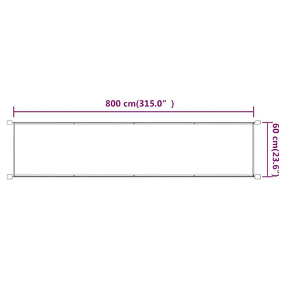 Berkfield Vertical Awning Terracotta 60x800 cm Oxford Fabric