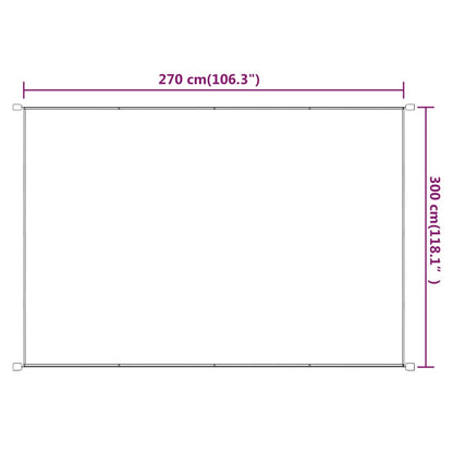 Berkfield Vertical Awning Taupe 300x270 cm Oxford Fabric