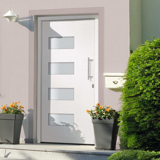 Berkfield Front Door Aluminium and PVC White 110x210 cm