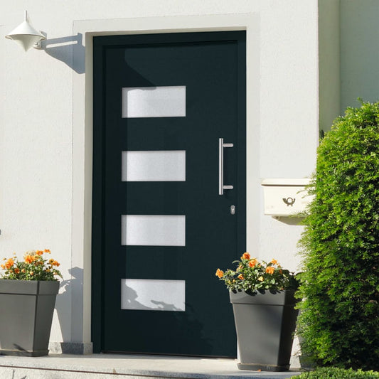 Berkfield Front Door Aluminium and PVC Anthracite 110x210 cm