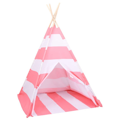 Berkfield Children Teepee Tent with Bag Peach Skin Stripe 120x120x150 cm