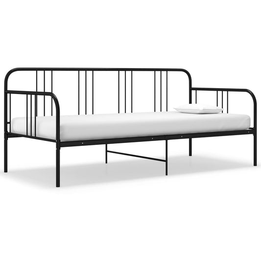 Berkfield Sofa Bed Frame Black Metal 90x200 cm