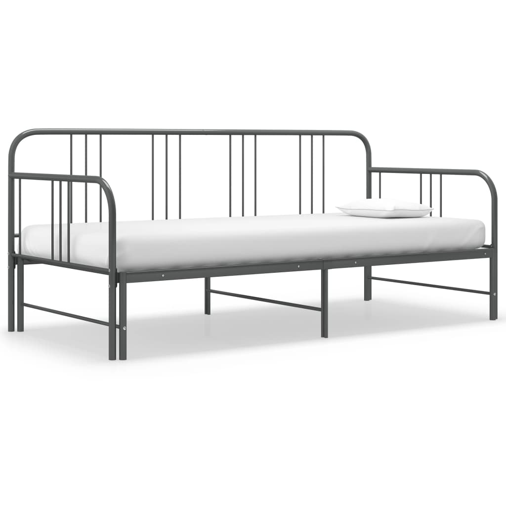 Berkfield Pull-out Sofa Bed Frame Grey Metal 90x200 cm