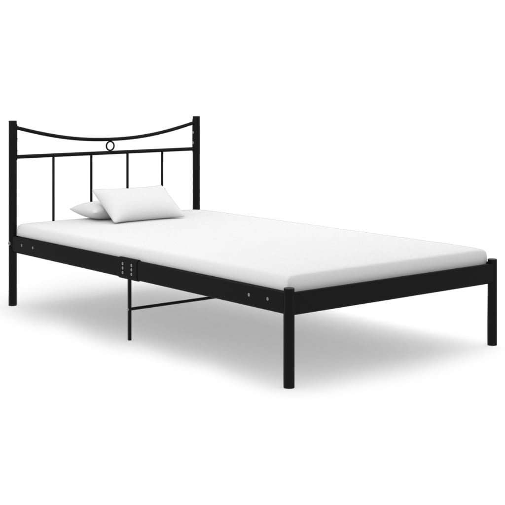 Berkfield Bed Frame Black Metal 100x200 cm