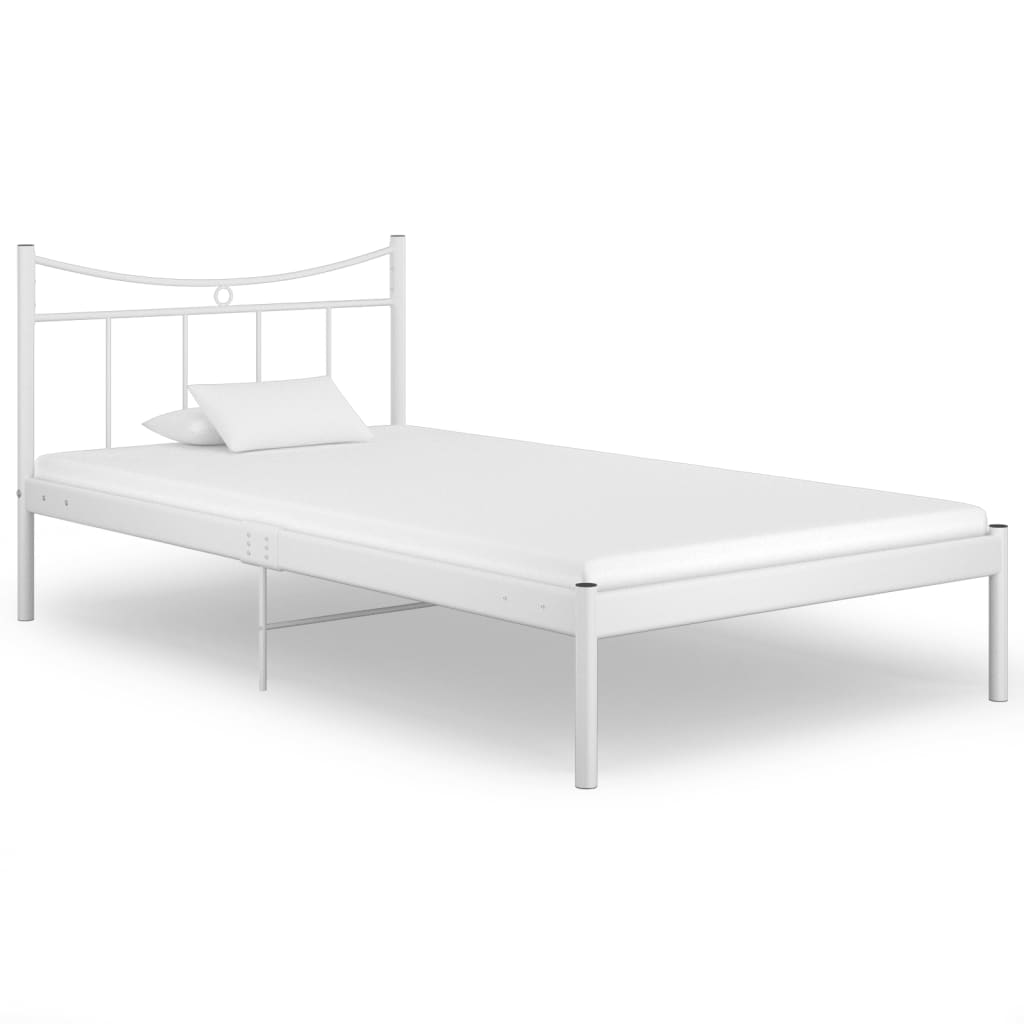Berkfield Bed Frame White Metal 100x200 cm