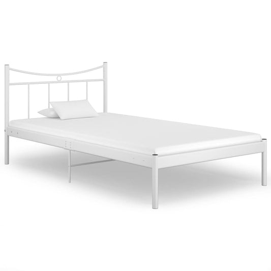 Berkfield Bed Frame White Metal 100x200 cm