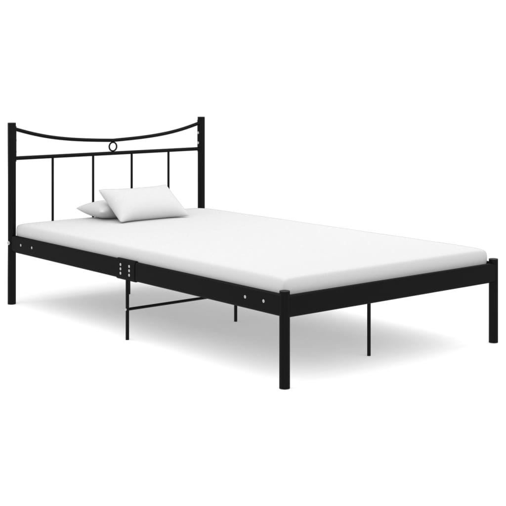 Berkfield Bed Frame Black Metal 120x200 cm