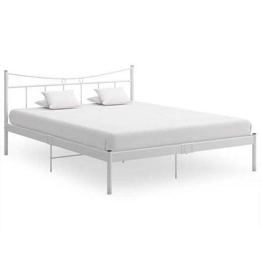 Berkfield Bed Frame White Metal 140x200 cm