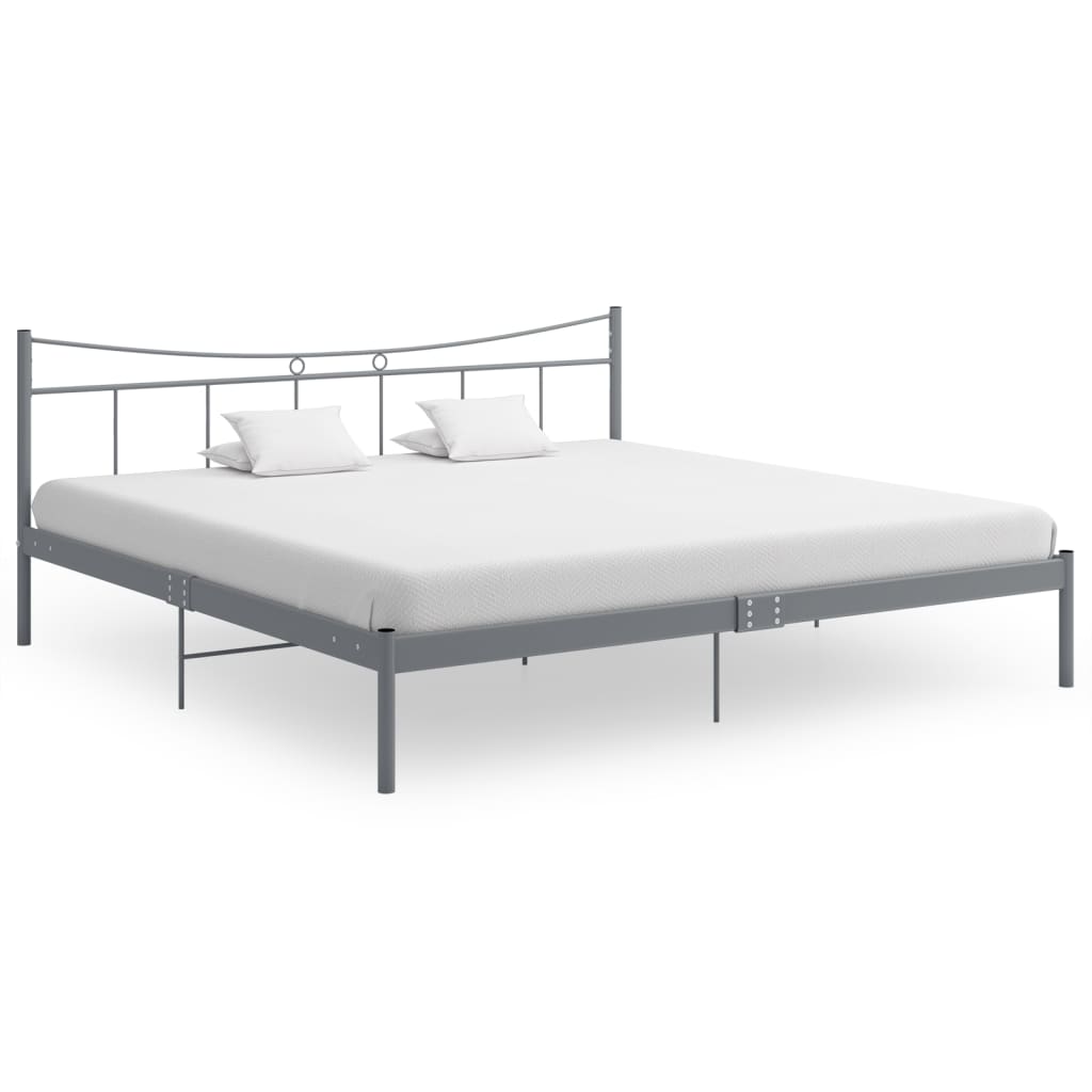 Berkfield Bed Frame Grey Metal 200x200 cm
