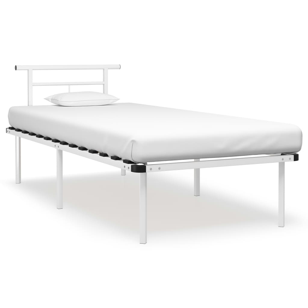 Berkfield Bed Frame White Metal 90x200 cm
