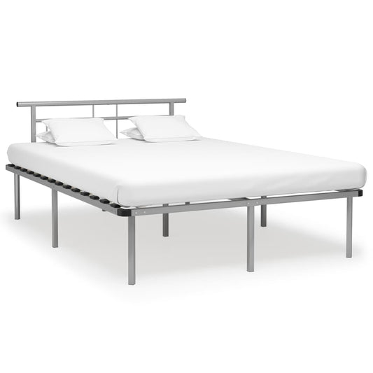 Berkfield Bed Frame Grey Metal 140x200 cm