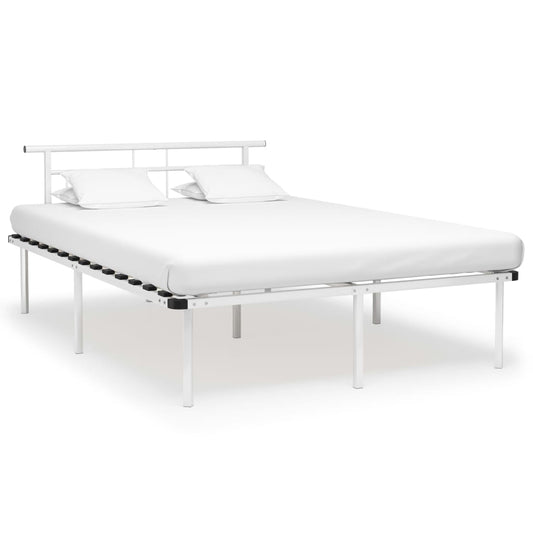 Berkfield Bed Frame White Metal 160x200 cm