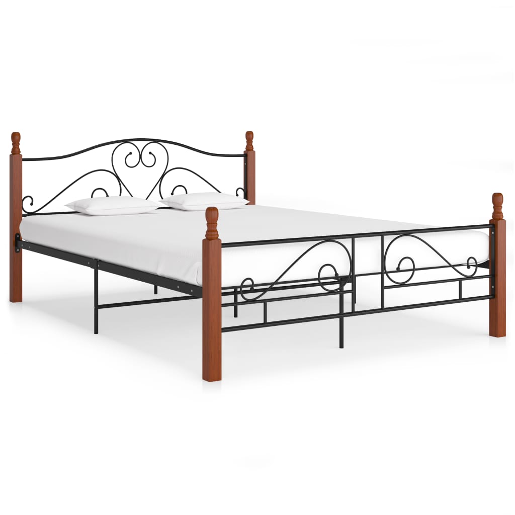 Berkfield Bed Frame Black Metal 160x200 cm