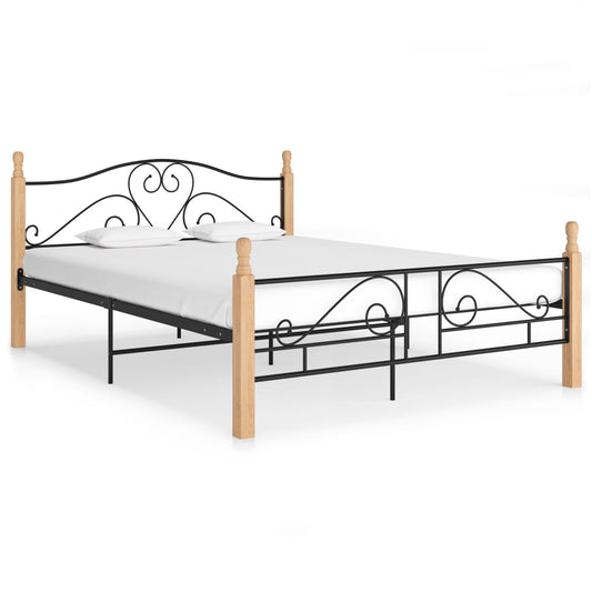 Berkfield Bed Frame Black Metal 160x200 cm