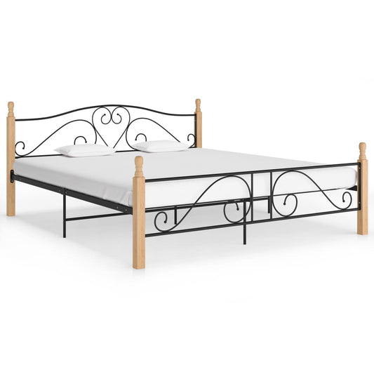 Berkfield Bed Frame Black Metal 200x200 cm