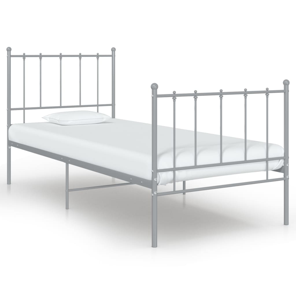 Berkfield Bed Frame Grey Metal 90x200 cm