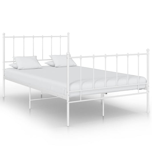 Berkfield Bed Frame White Metal 120x200 cm