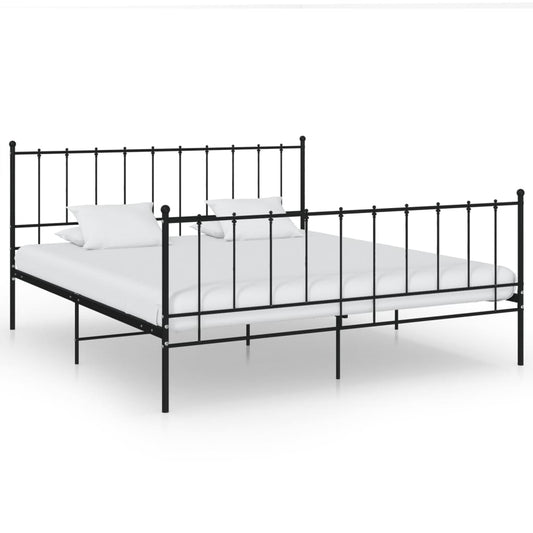 Berkfield Bed Frame Black Metal 140x200 cm