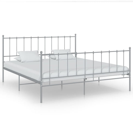 Berkfield Bed Frame Grey Metal 160x200 cm