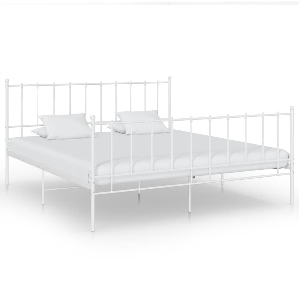 Berkfield Bed Frame White Metal 180x200 cm 6FT Super King