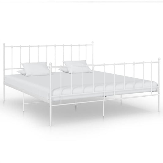 Berkfield Bed Frame White Metal 180x200 cm 6FT Super King