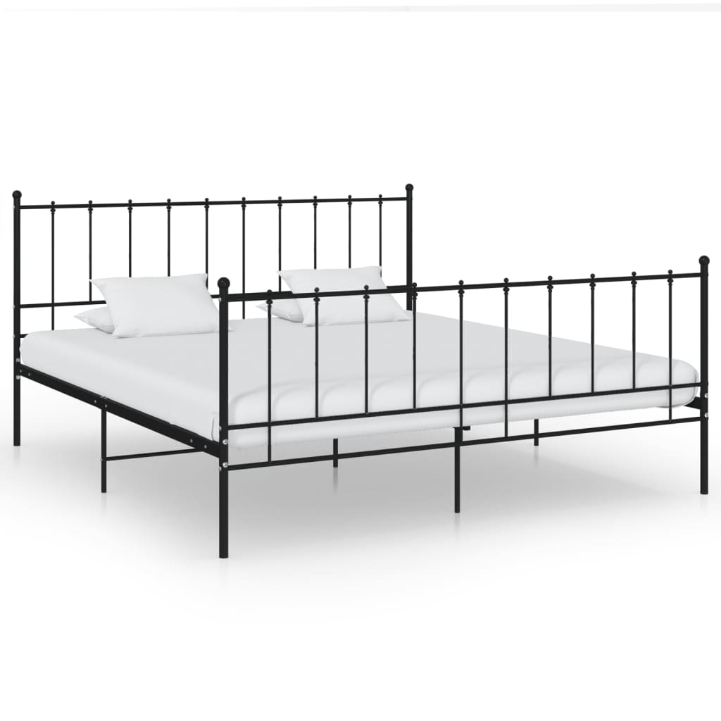 Berkfield Bed Frame Black Metal 200x200 cm
