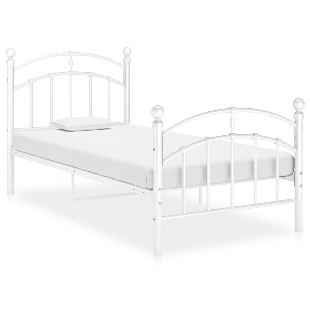 Berkfield Bed Frame White Metal 90x200 cm