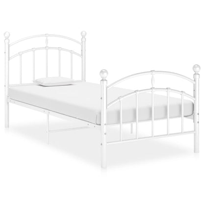 Berkfield Bed Frame White Metal 90x200 cm