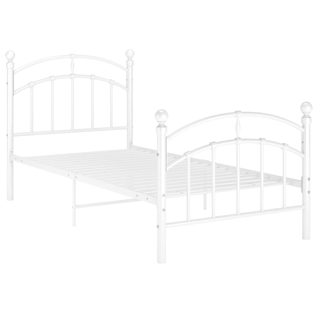 Berkfield Bed Frame White Metal 90x200 cm