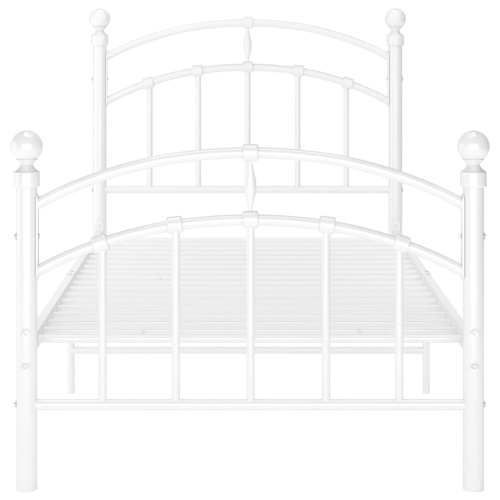 Berkfield Bed Frame White Metal 90x200 cm