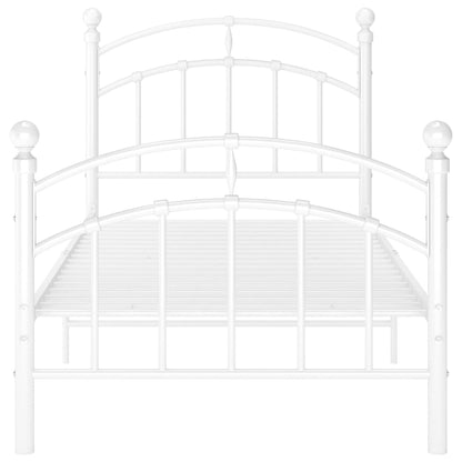 Berkfield Bed Frame White Metal 90x200 cm