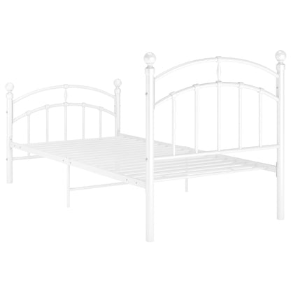 Berkfield Bed Frame White Metal 90x200 cm