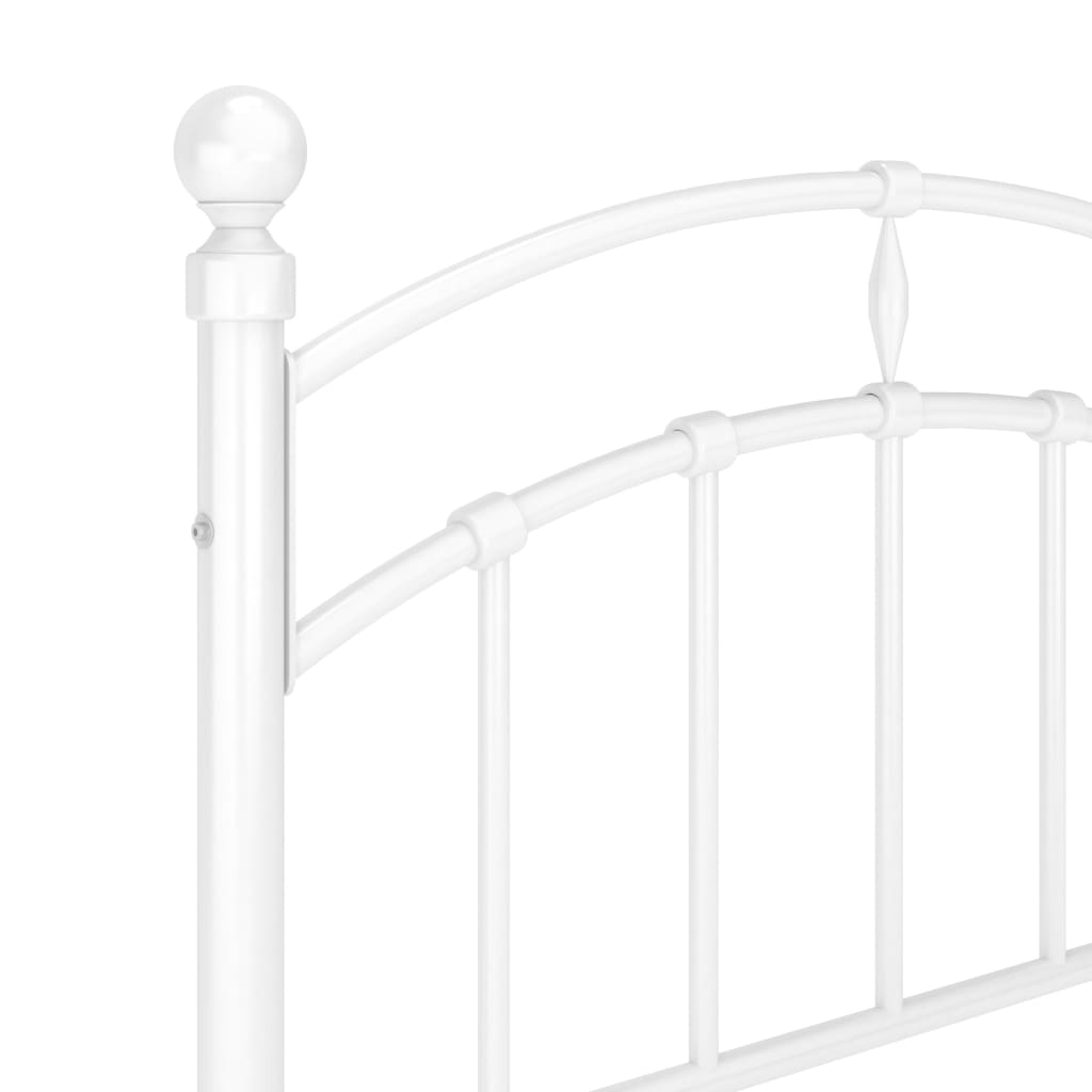 Berkfield Bed Frame White Metal 90x200 cm