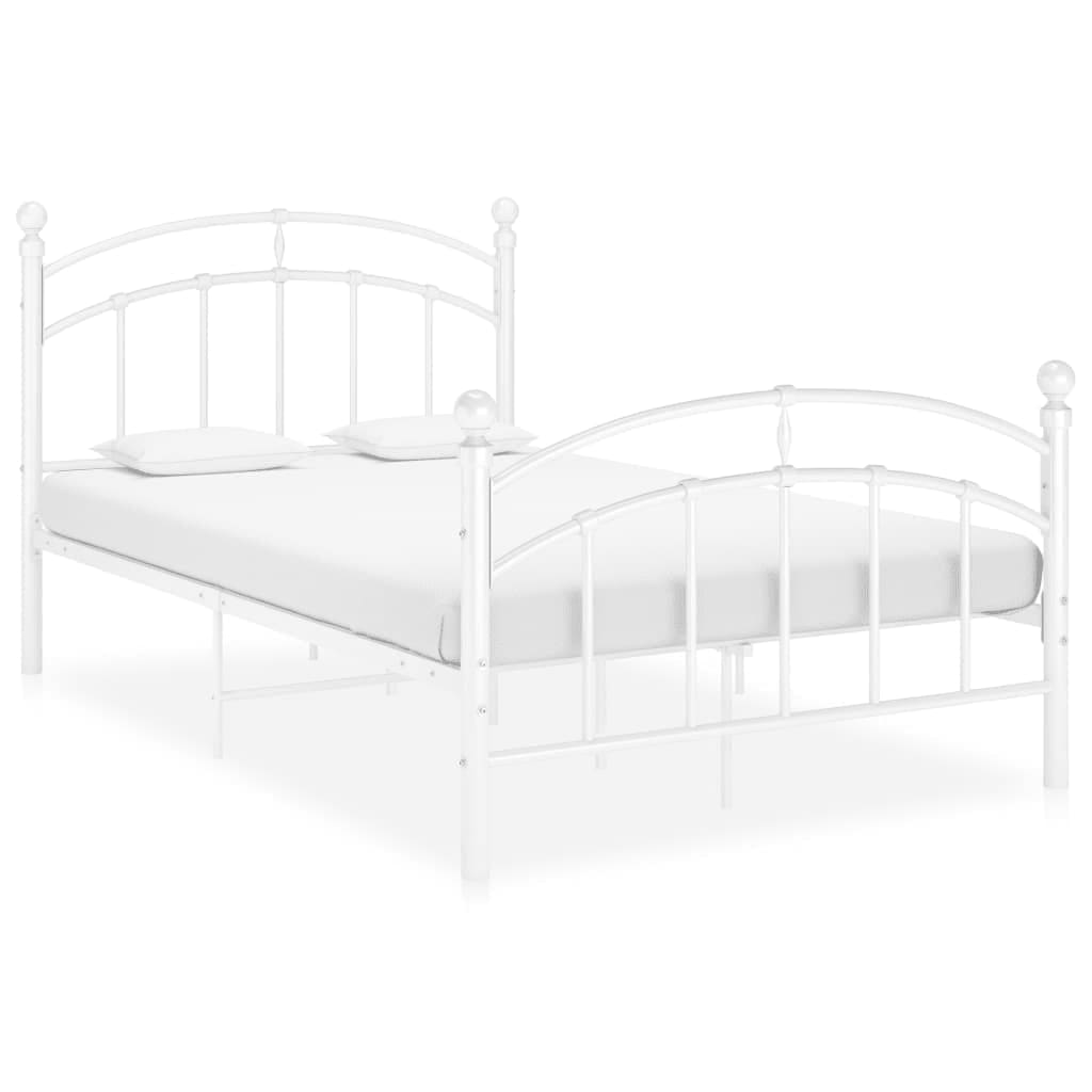 Berkfield Bed Frame White Metal 120x200 cm