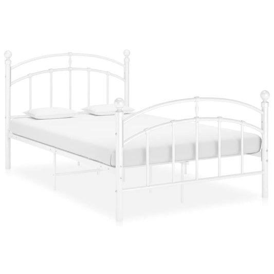 Berkfield Bed Frame White Metal 120x200 cm