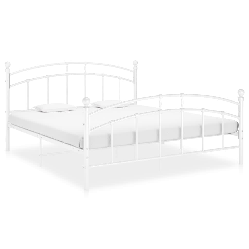 Berkfield Bed Frame White Metal 180x200 cm 6FT Super King