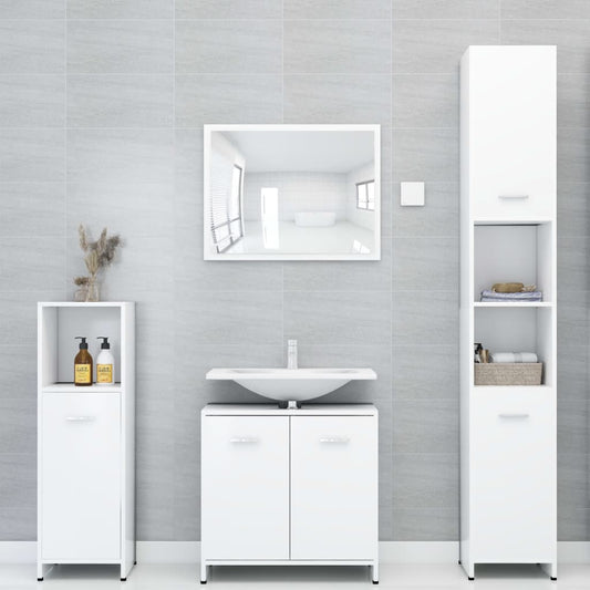 Berkfield 4 Piece Bathroom Furniture Set White Engineered Wood