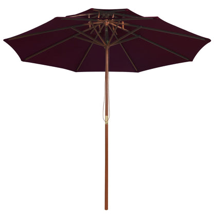 Berkfield Double Decker Parasol with Wooden Pole Bordeaux Red 270 cm
