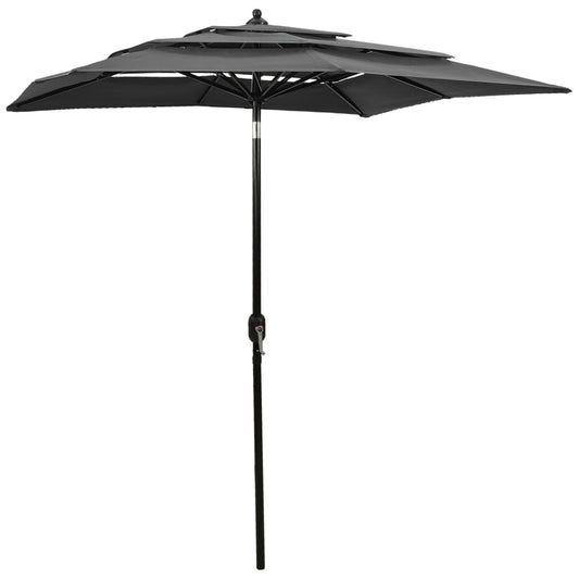Berkfield 3-Tier Parasol with Aluminium Pole Anthracite 2x2 m
